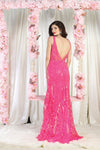 Load image into Gallery viewer, LA Merchandise LA8011 Plunging V-Neck Sequined Pageant Gown - - Dress LA Merchandise