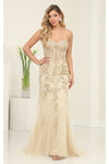 Load image into Gallery viewer, LA Merchandise LA8013 Strapless Embellished Corset Formal Prom Gown - GOLD - Dress LA Merchandise