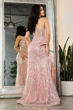 Load image into Gallery viewer, LA Merchandise LA8019 Spaghetti Strap V-Neck Side Peplum Gala Gown - - Dress LA Merchandise