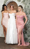 Load image into Gallery viewer, Wholesale Off Shoulder A-Line Wedding Dress with 3D Floral Appliqué &amp; Lace-Up Back by LA8034 - - Wedding Dresses LA Merchandise