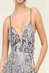 Load image into Gallery viewer, LA Merchandise LA8035 Charcoal/Nude Embellished beaded Evening Gown - - Dress LA Merchandise