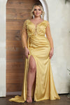 Load image into Gallery viewer, LA Merchandise LA8045 Mother of the Bride Beaded High Slit Gown - GOLD - Dress LA Merchandise