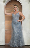 Cargar imagen en el visor de la galería, LA Merchandise LA8051 Spaghetti Straps Plunging V-neck Evening Gown - - Dress LA Merchandise