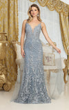 Cargar imagen en el visor de la galería, LA Merchandise LA8051 Spaghetti Straps Plunging V-neck Evening Gown - - Dress LA Merchandise