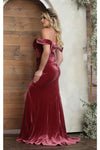 Load image into Gallery viewer, LA Merchandise LA8069 Cowl Neck Velvet Off Shoulder Holidays Gown - - Dress LA Merchandise