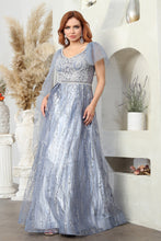 Load image into Gallery viewer, LA Merchandise LA8071 Beaded Dusty Blue Mother of the Bride Dress - DUSTY BLUE - Dress LA Merchandise