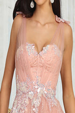 Load image into Gallery viewer, LA Merchandise LA8080 A-Line RoseGold Floral Pattern Gala Dress - - Dress LA Merchandise
