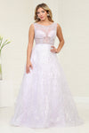 Load image into Gallery viewer, LA Merchandise LA8081 Illusion Sequin A-Line Red-Carpet Gown - LILAC - Dress LA Merchandise