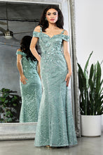 Load image into Gallery viewer, LA Merchandise LA8088 3D Floral Applique Pageant Glitter Dress - SAGE - Dress LA Merchandise