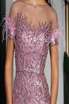 Load image into Gallery viewer, LA Merchandise LA8092 Feather Fully Beaded Illusion Gala Prom Dress - - Dress LA Merchandise
