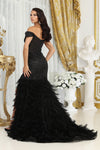 Load image into Gallery viewer, LA Merchandise LA8093 Sweetheart Beaded Feather Accent Gala Gown - - Dress LA Merchandise