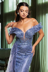 Load image into Gallery viewer, LA Merchandise LA8100 Rhinestone Beaded Prom Off Shoulder Gown - - Dress LA Merchandise