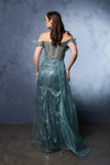 Load image into Gallery viewer, LA Merchandise LA8100 Rhinestone Beaded Prom Off Shoulder Gown - - Dress LA Merchandise
