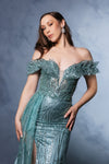 Load image into Gallery viewer, LA Merchandise LA8100 Rhinestone Beaded Prom Off Shoulder Gown - - Dress LA Merchandise