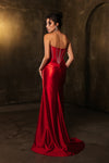 Load image into Gallery viewer, LA Merchandise LA8104 Strapless Satin Corset Bodice Long Prom Dress - - Dress LA Merchandise