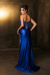 Load image into Gallery viewer, LA Merchandise LA8104 Strapless Satin Corset Bodice Long Prom Dress - - Dress LA Merchandise