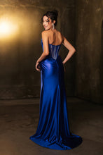 Load image into Gallery viewer, LA Merchandise LA8104 Strapless Satin Corset Bodice Long Prom Dress