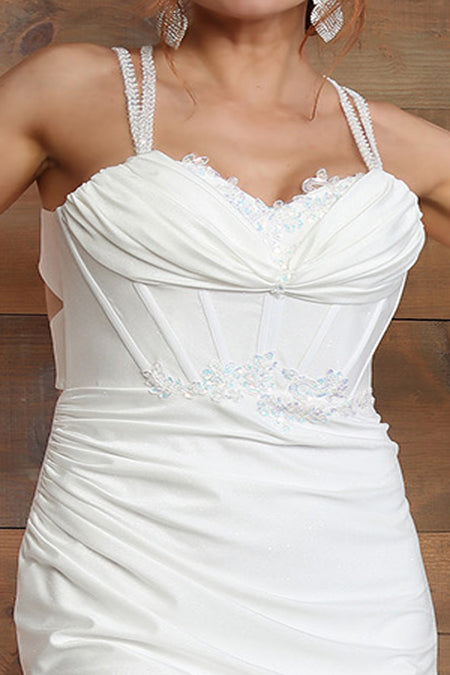 LA Merchandise LA8105B Ivory Sweetheart Glitter Wedding Gown - - Dress LA Merchandise