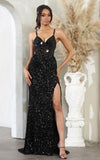 Load image into Gallery viewer, Wholesale Prom Dress V-Neck Sheath High Slit Formal Gown By LA8106