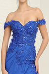 Load image into Gallery viewer, LA Merchandise LA8110 Floral Applique Sheath Sequin Gala Gown - - Dress LA Merchandise