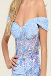 Load image into Gallery viewer, LA Merchandise LA8112 Corset Off-Shoulder Sequin Pageant Dress - - Dress LA Merchandise