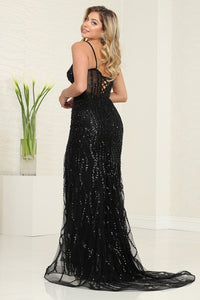 LA Merchandise LA8114 Spaghetti Strap Beaded Corset Bodice Prom Gown - - Dress LA Merchandise