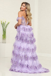 LA Merchandise LA8115 Layered Ruffle Corset Embellished Gala Gown - - Dress LA Merchandise