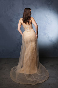 Wholesale Pageant Dress Sweetheart Overskirt Evening Gown By LA8116
