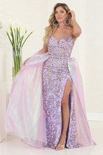 Load image into Gallery viewer, LA Merchandise LA8117 Lilac Sequin Evening Dress W/ Detachable Skirt - - Dress LA Merchandise