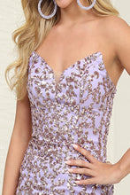 Load image into Gallery viewer, LA Merchandise LA8117 Lilac Sequin Evening Dress W/ Detachable Skirt - - Dress LA Merchandise