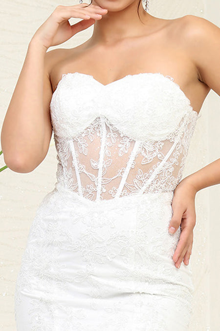 LA Merchandise LA8118B Ivory Corset Mermaid Bridal Dress - - Dress LA Merchandise