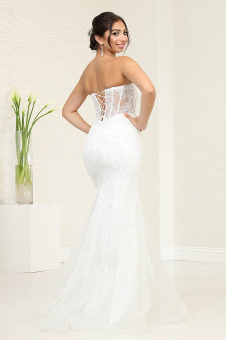 LA Merchandise LA8118B Ivory Corset Mermaid Bridal Dress - - Dress LA Merchandise
