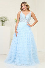 Load image into Gallery viewer, LA Merchandise LA8123 3D Floral Corset Tulle Wholesale Long Gala Dress