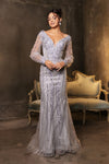 Load image into Gallery viewer, LA Merchandise LA8125 Sequin V-Neck Red Carpet Wholesale Long Gown - SILVER - Dress LA Merchandise