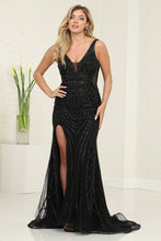 Load image into Gallery viewer, LA Merchandise LA8127 Sheer Sides Sheath High Slit Wholesale Prom Gown