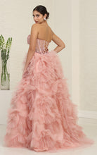 Load image into Gallery viewer, Wholesale Formal Dress Strapless A-Line High Slit Gala Gown By LA8129