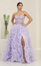 Load image into Gallery viewer, Wholesale Formal Dress Strapless A-Line High Slit Gala Gown By LA8129
