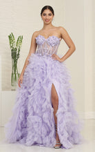 Load image into Gallery viewer, Wholesale Formal Dress Strapless A-Line High Slit Gala Gown By LA8129