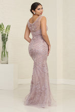 Load image into Gallery viewer, LA Merchandise LA8130 Floral and Linear Beaded Wholesale Prom Dress