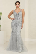 Load image into Gallery viewer, LA Merchandise LA8130 Floral and Linear Beaded Wholesale Prom Dress