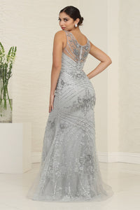 LA Merchandise LA8130 Floral and Linear Beaded Wholesale Prom Dress