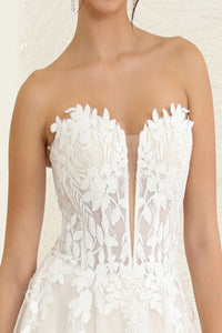 LA Merchandise LA8131 Ivory Nude Corset Lace Wholesale Wedding Gown