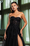 Load image into Gallery viewer, LA Merchandise LA8135 Sexy Strapless Beaded Wholesale Long Prom Dress - Black - Dresses LA Merchandise, Inc.