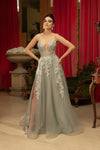 Load image into Gallery viewer, Wholesale Formal Dress Spaghetti Strap Glitter Formal Gown By LA8137