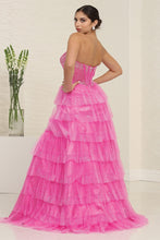 Load image into Gallery viewer, LA Merchandise LA8142 Plunging Neck Beaded Ruffle Prom Evening Gown - - Dress LA Merchandise
