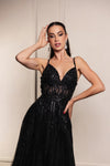 Load image into Gallery viewer, Wholesale Long Gala Dress V-Neck Sequin A-Line Formal Gown By LA8143
