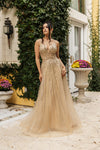 Load image into Gallery viewer, Wholesale Long Gala Dress V-Neck Sequin A-Line Formal Gown By LA8143