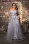 Load image into Gallery viewer, Wholesale Long Gala Dress V-Neck Sequin A-Line Formal Gown By LA8143