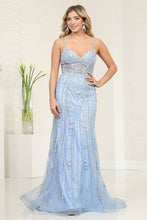 Load image into Gallery viewer, LA Merchandise LA8144 Wholesale Sheath Gown with Rhinestones, Embroidery, and High Slit