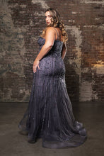 Load image into Gallery viewer, LA Merchandise LA8144 Wholesale Sheath Gown with Rhinestones, Embroidery, and High Slit